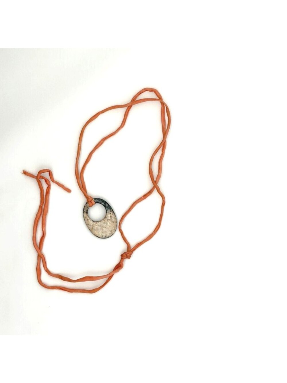 Handmade Stone Pendant Dyed Silk Cord Necklace - Picture 4 of 4